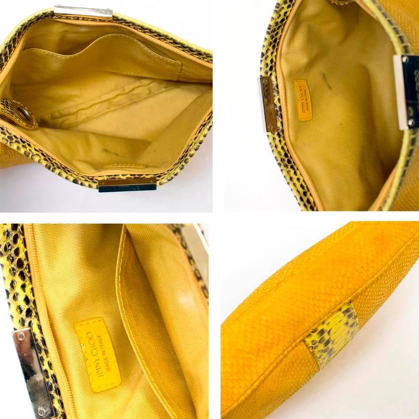 Jimmy Choo Yellow Leather and Snakeskin Clutch 5