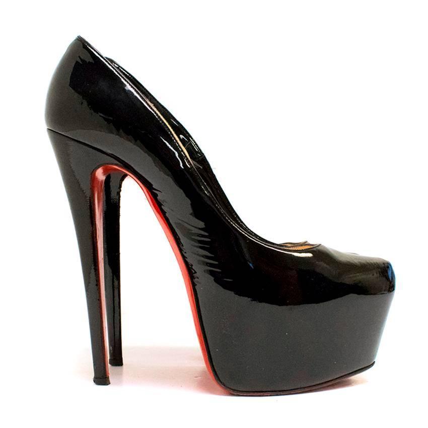 Christian Louboutin Daffodile 160 Black Patent Pumps For Sale 1
