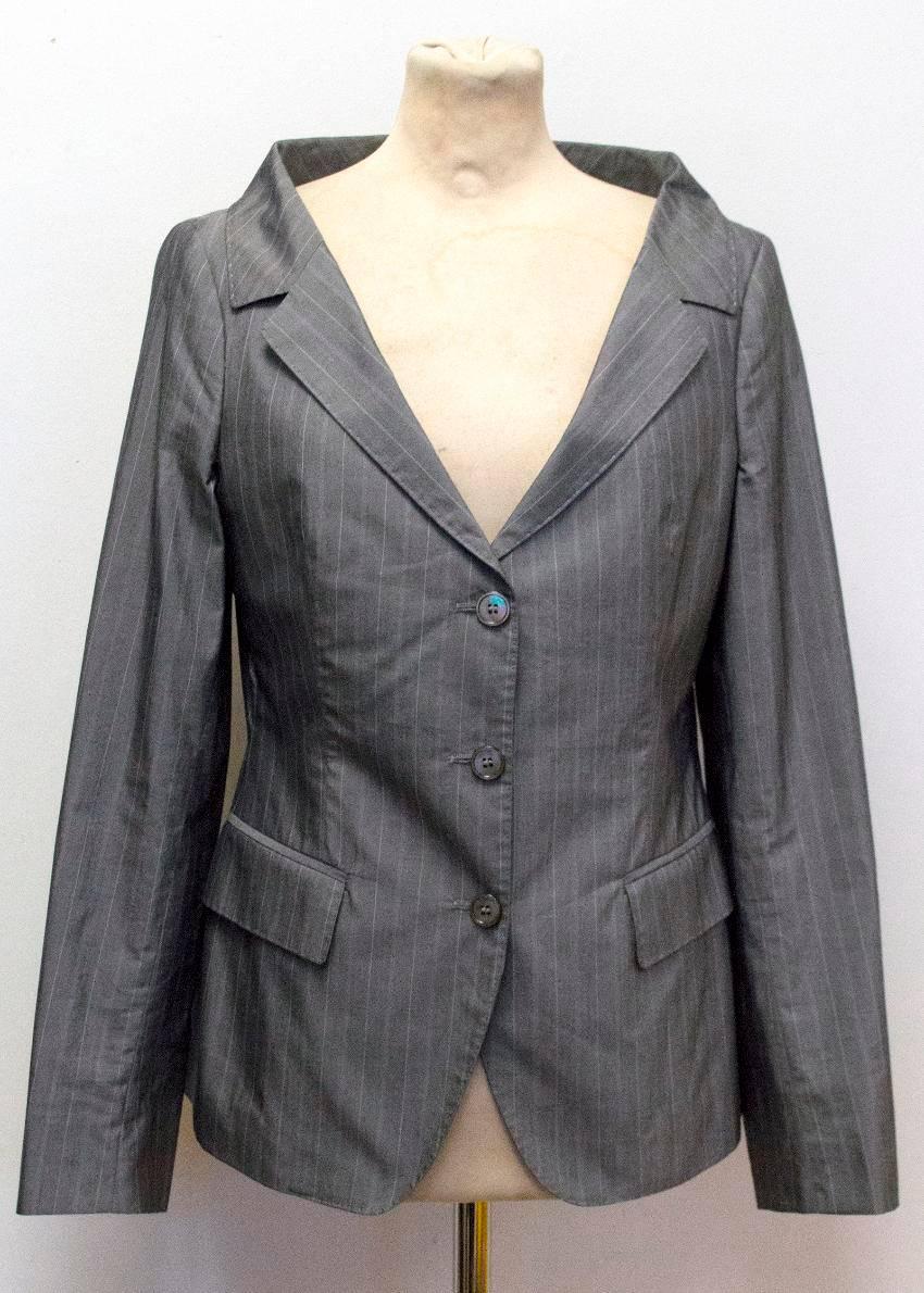 Alexander McQueen Grey Pinstripe Suit For Sale 2