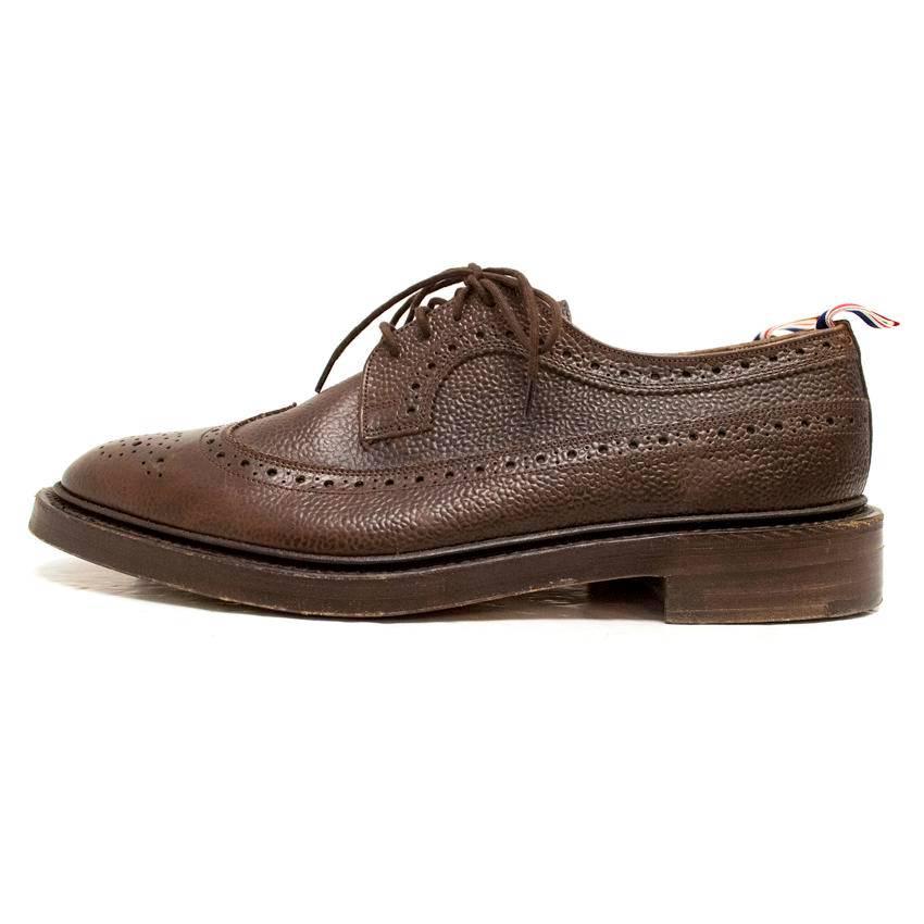 Black Thom Browne Brown Classic Brogue With Leather Sole  For Sale
