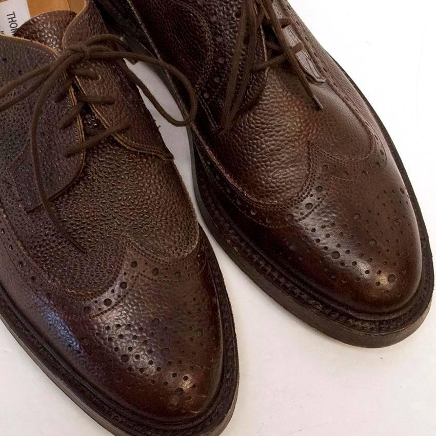 Thom Browne Brown Classic Brogue With Leather Sole  For Sale 2