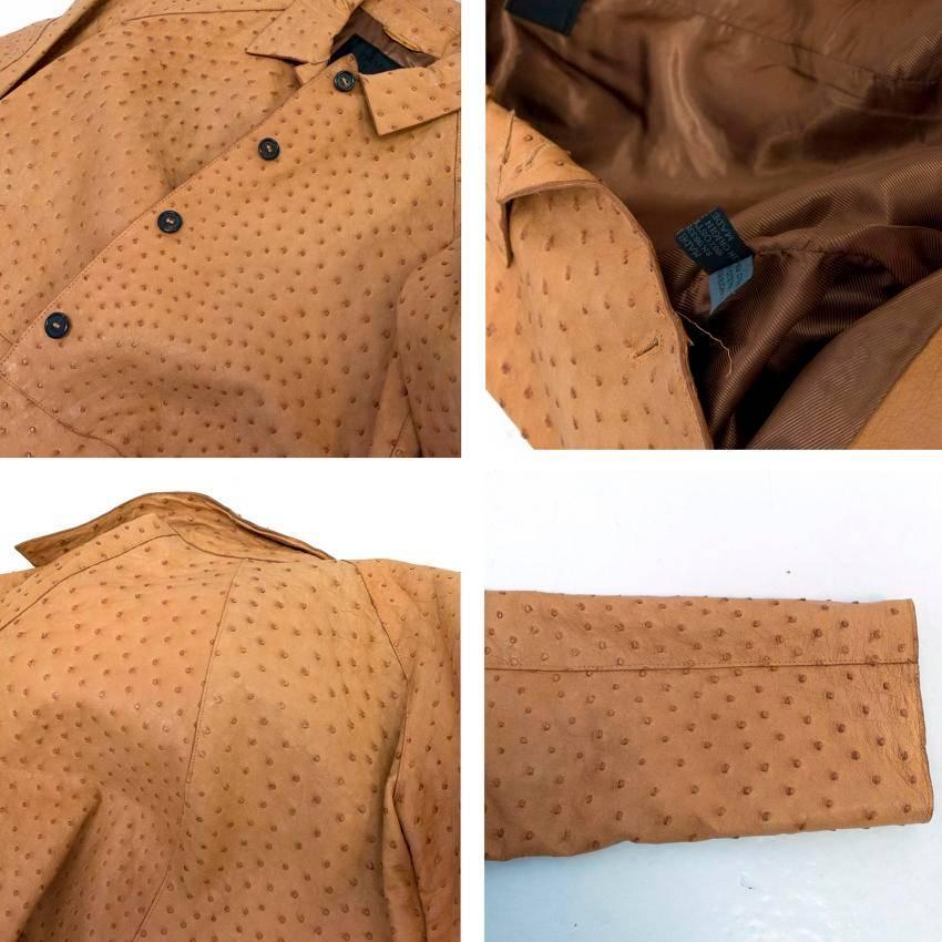 Women's Prada Brown Ostrich Skin Long Coat For Sale