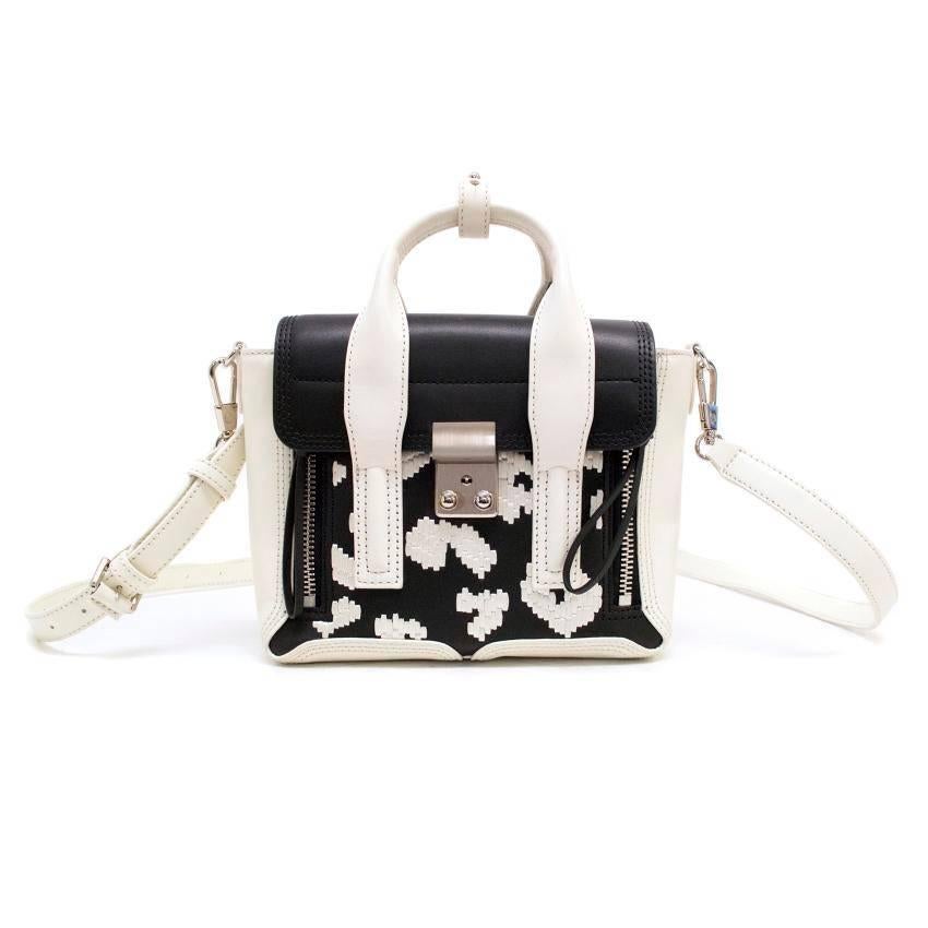 Phillip Lim Black And White 'Pashli' Satchel In Excellent Condition For Sale In London, GB