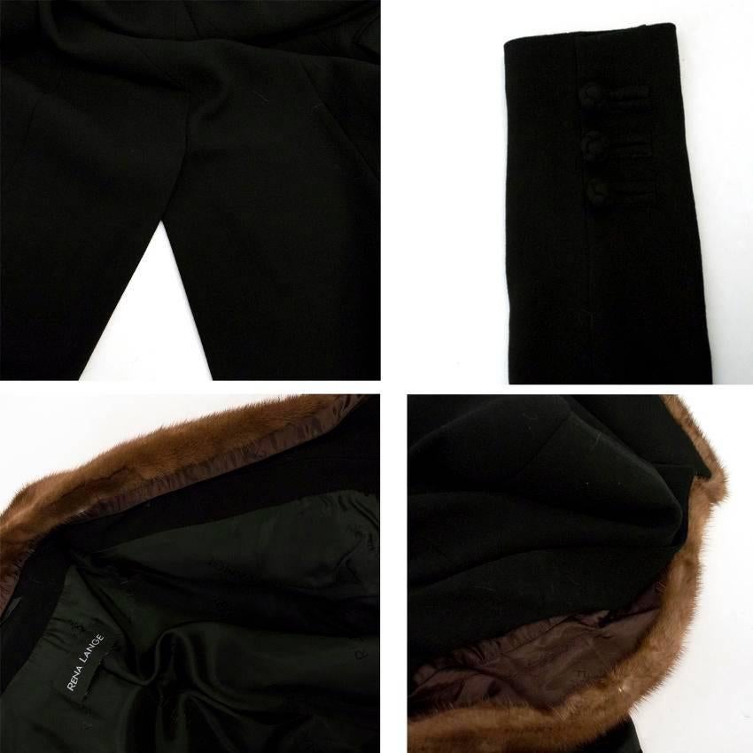 Women's  Rena Lange Long Black Wool Coat For Sale