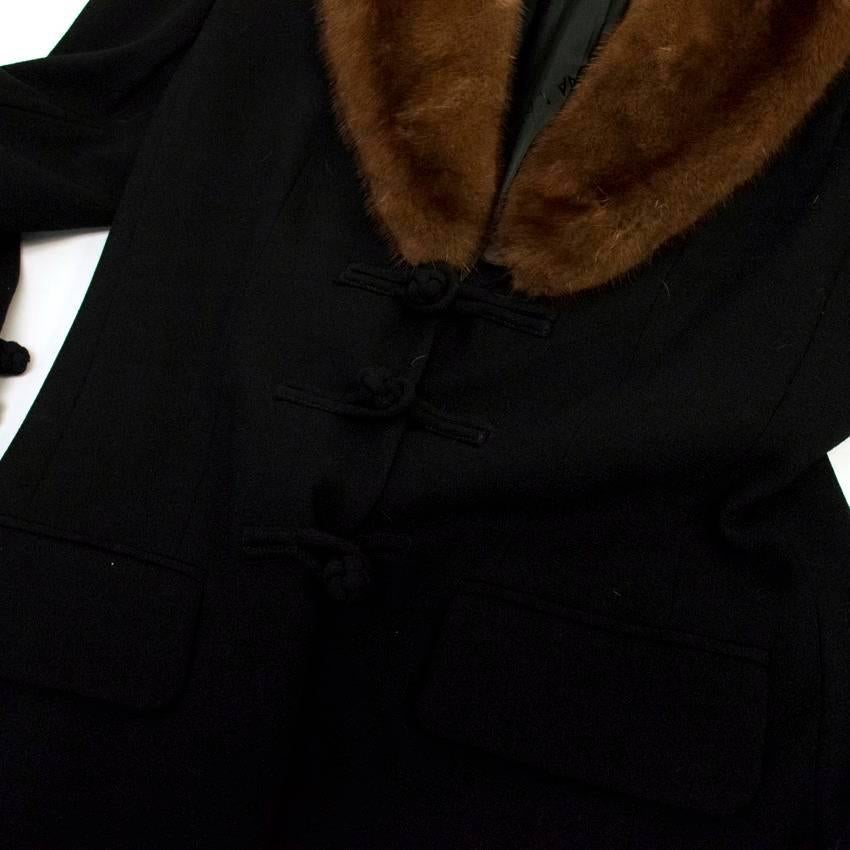  Rena Lange Long Black Wool Coat For Sale 1