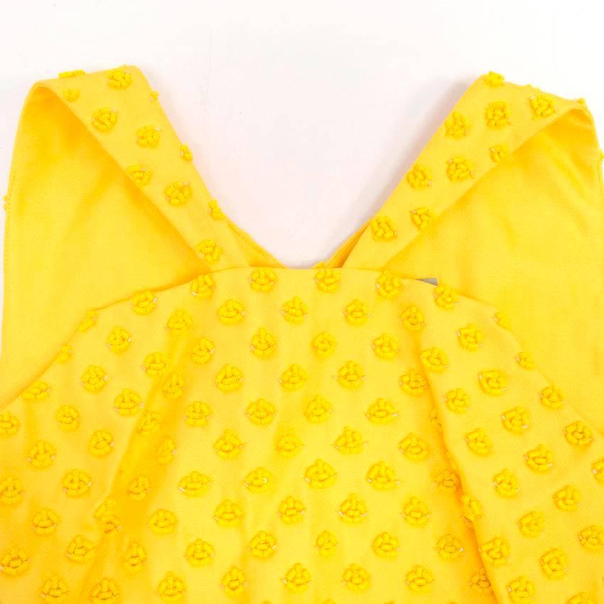 Osman Yellow Asymmetric Calf Length Dress In New Condition For Sale In London, GB