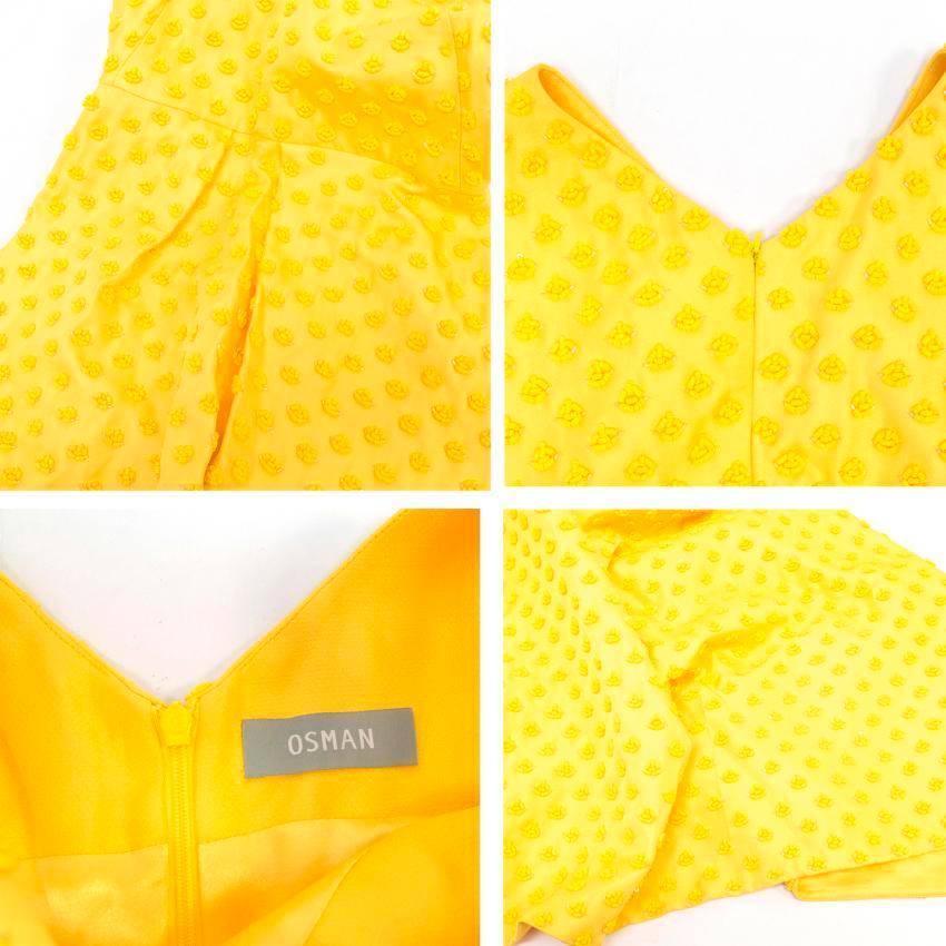 Osman Yellow Asymmetric Calf Length Dress For Sale 3