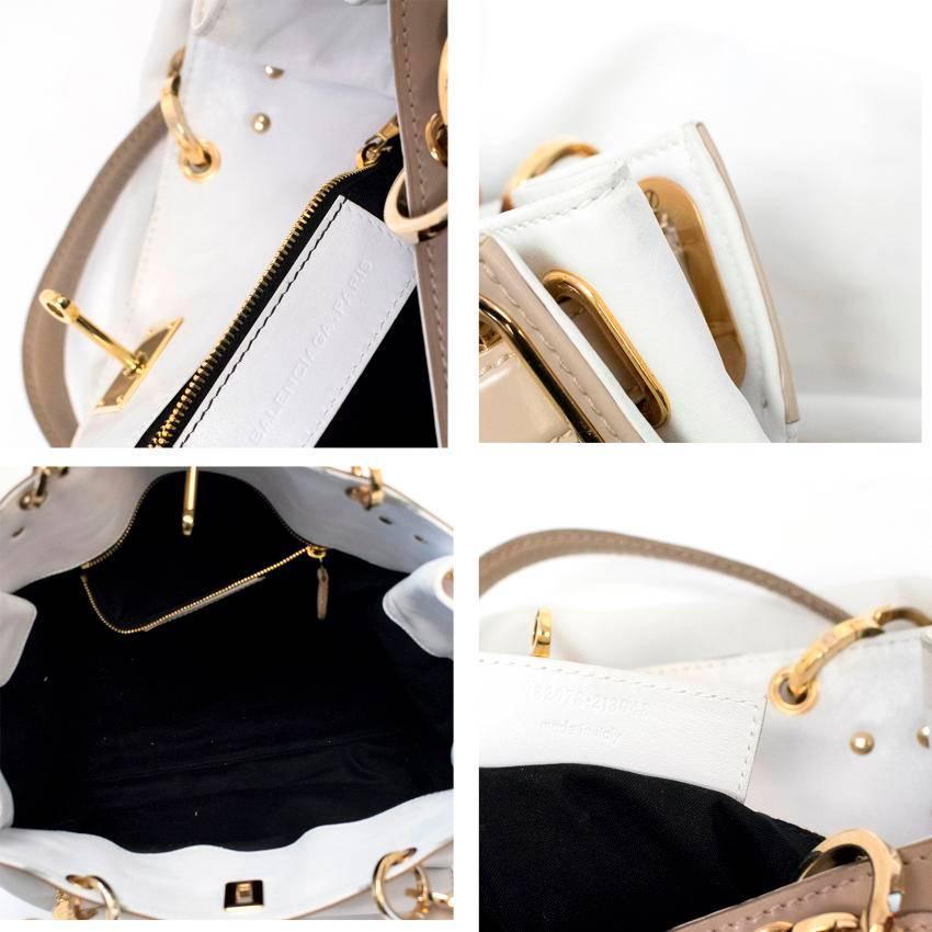 Balenciaga White and Beige Tote Bag For Sale 3