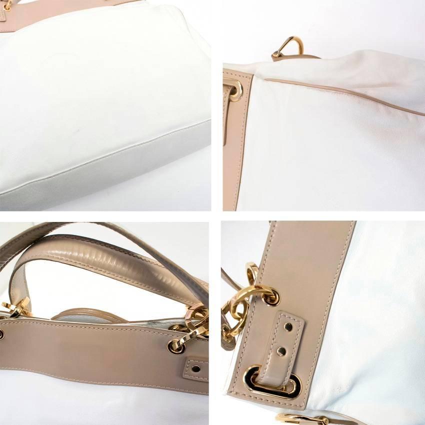 Balenciaga White and Beige Tote Bag For Sale 1