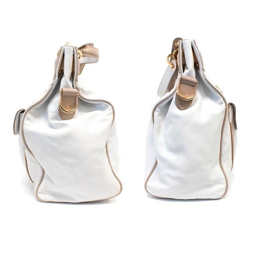 Women's Balenciaga White and Beige Tote Bag For Sale
