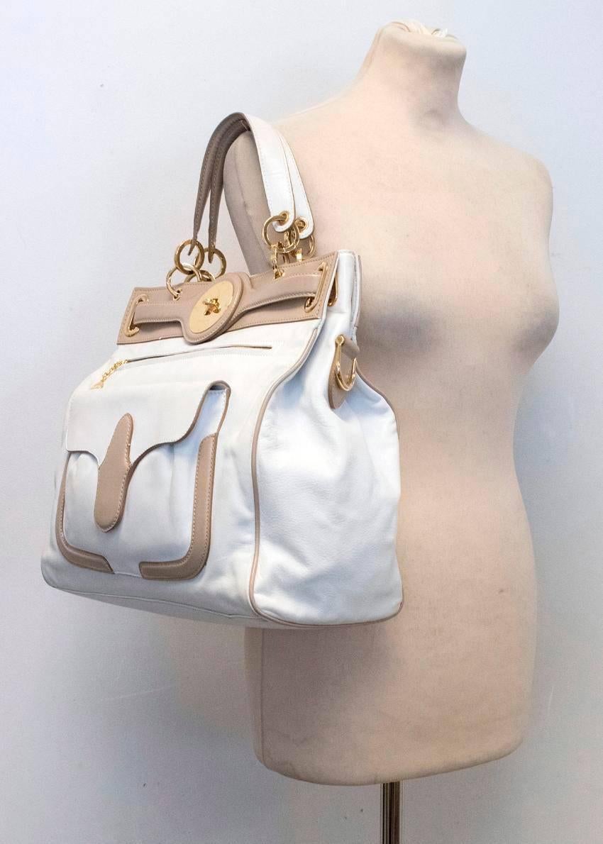 Balenciaga White and Beige Tote Bag For Sale 2