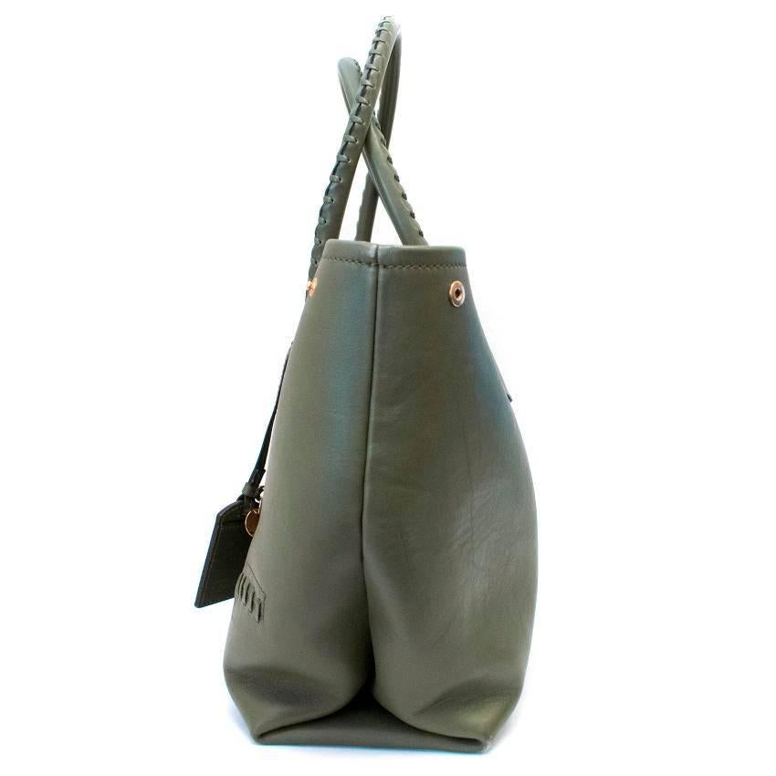 Alexander McQueen Green Folk Large Tote Bag For Sale 2