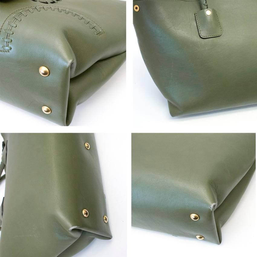 Alexander McQueen Green Folk Large Tote Bag For Sale 3