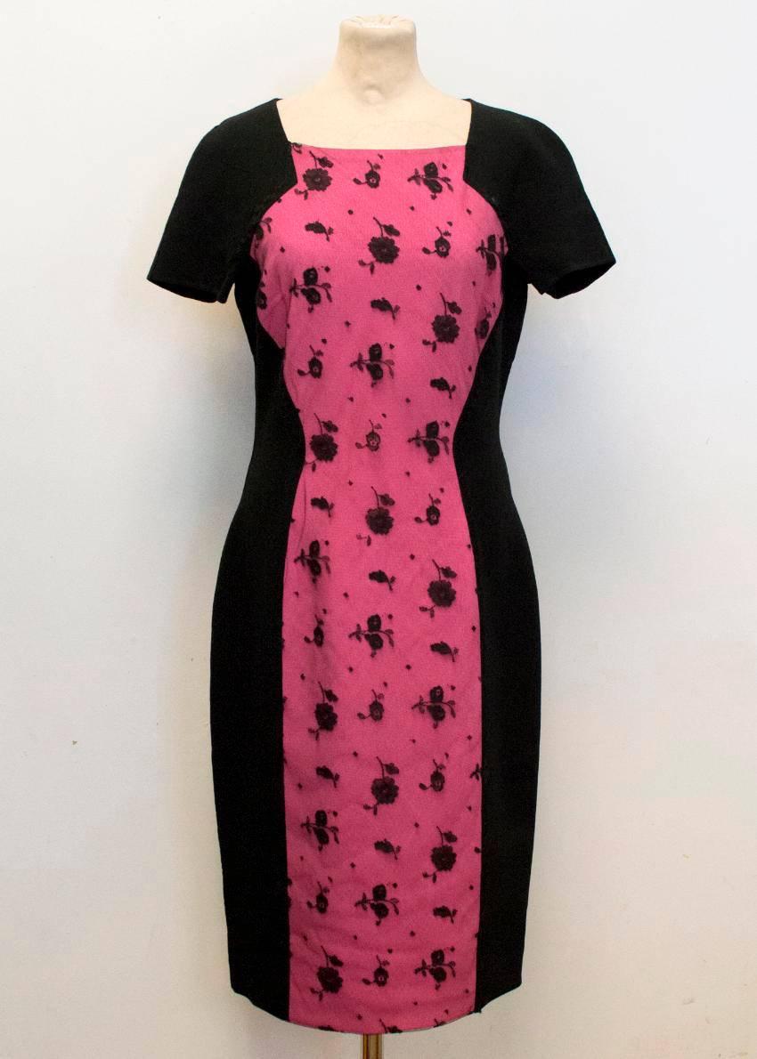  Michael Kors Black Bodycon Dress with Pink Lace Panel  For Sale 4