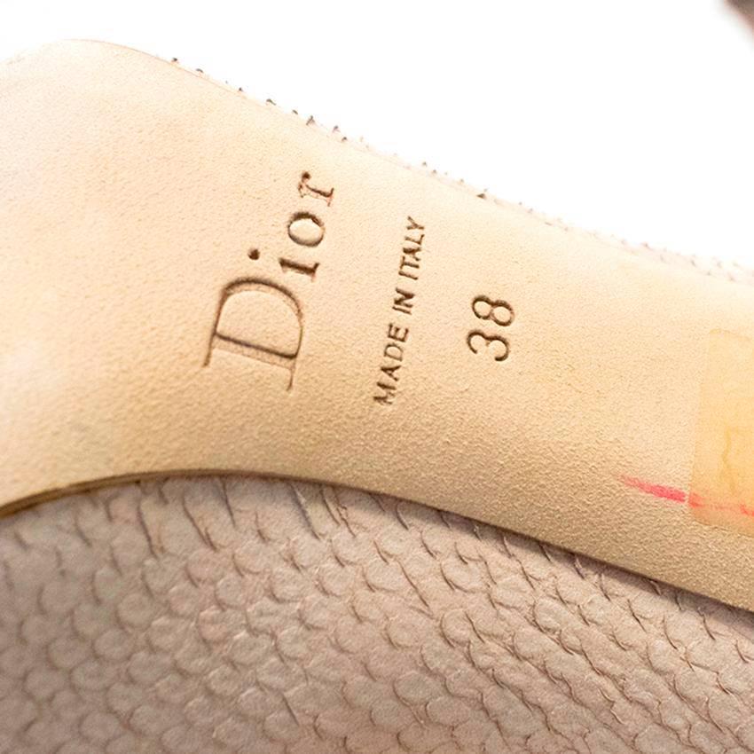 Christian Dior Nude Pink Snakeskin Effect Suede Pumps  For Sale 2