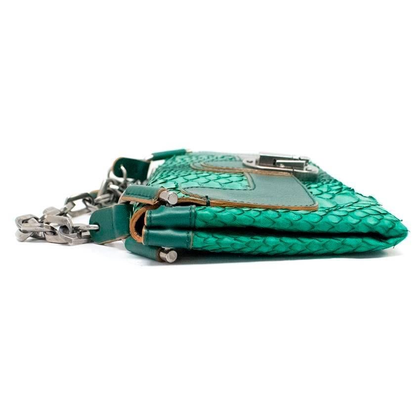Chloe Green Python Envelope Bag In Good Condition For Sale In London, GB
