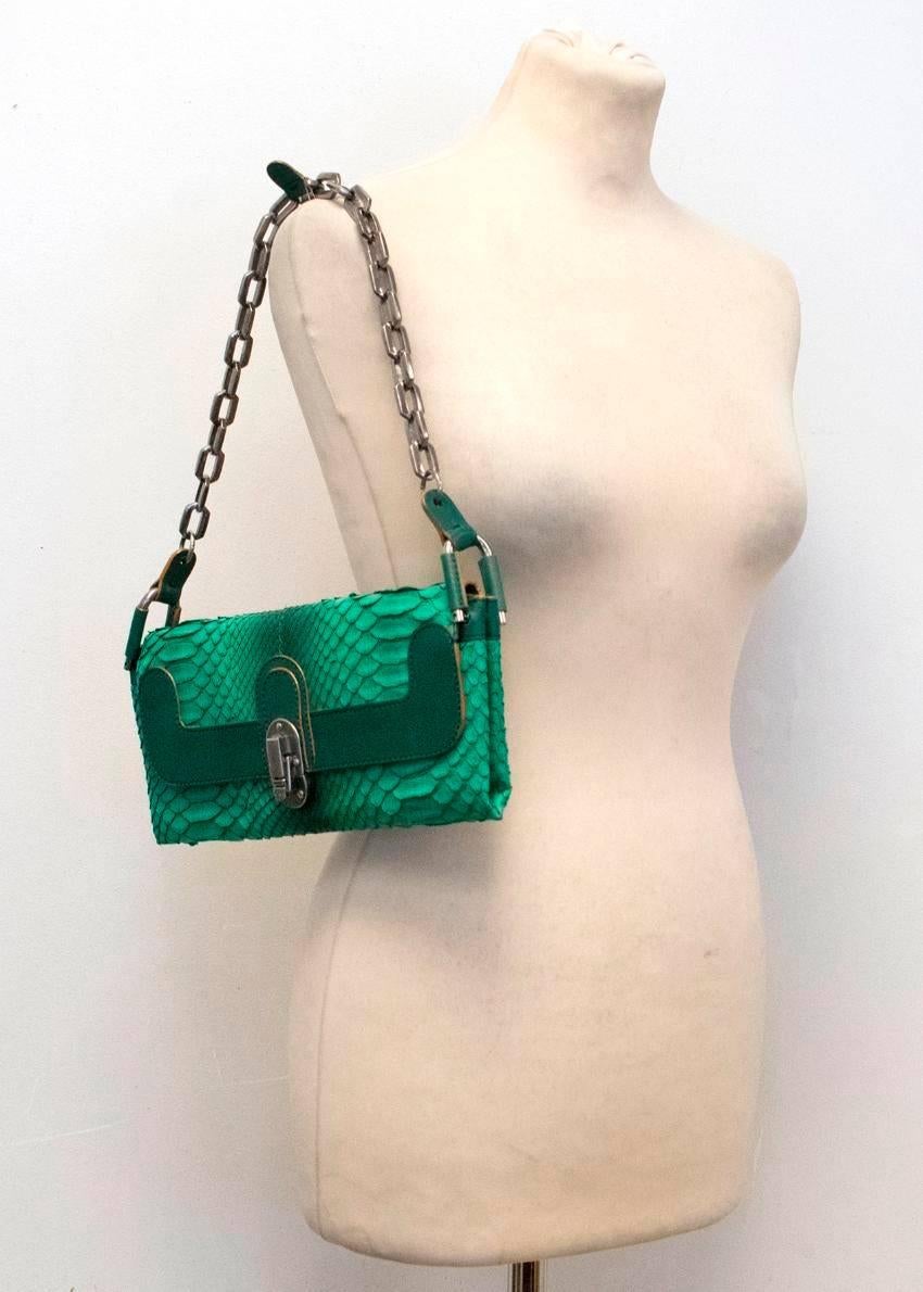 Chloe Green Python Envelope Bag For Sale 3