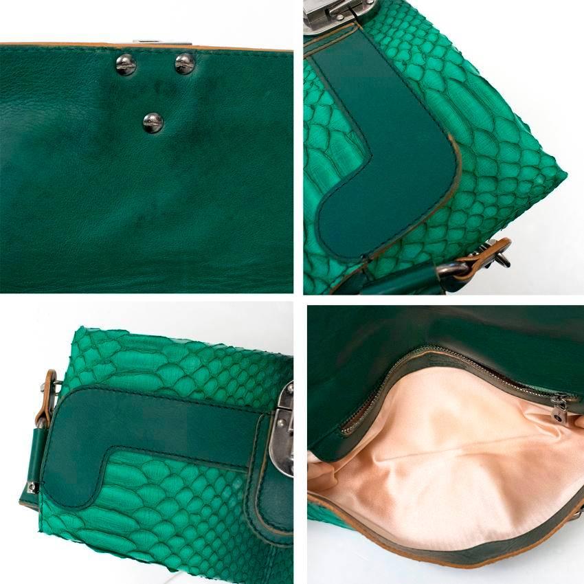 Chloe Green Python Envelope Bag For Sale 4