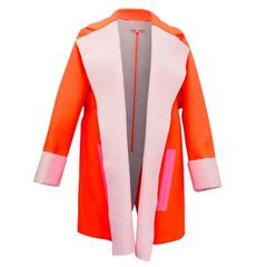 Roksanda Neon Orange Double Crepe Lightweight Coat 6
