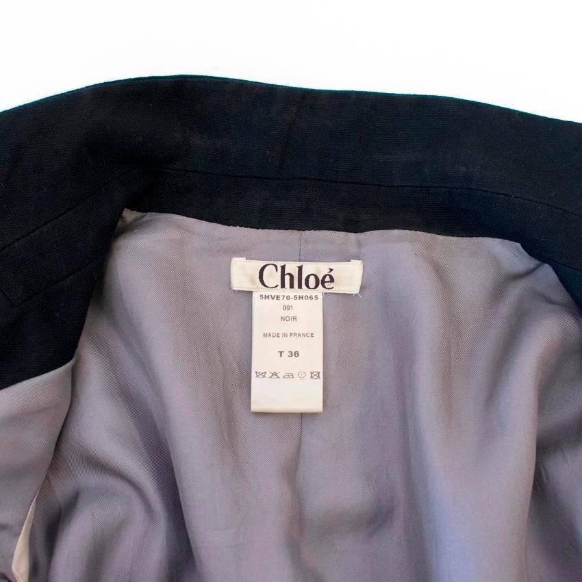 Black Chloe Embellished Navy Wool and Kashmir Blazer  For Sale
