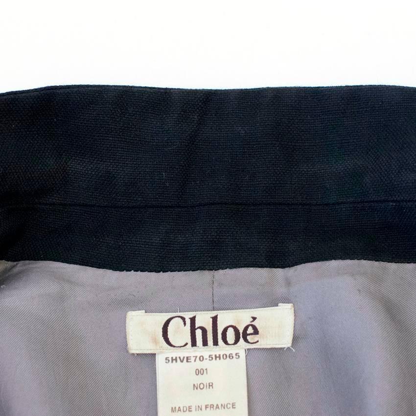 Chloe Embellished Navy Wool and Kashmir Blazer  For Sale 2