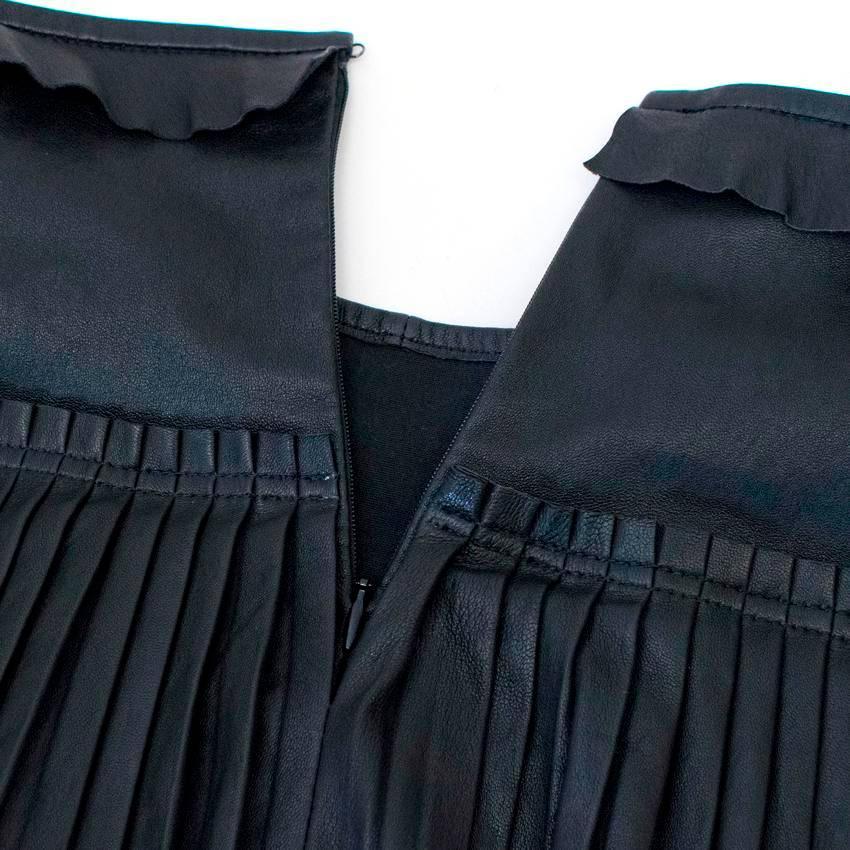 Isabel Marant Black Leather Skirt with Pleats  For Sale 1