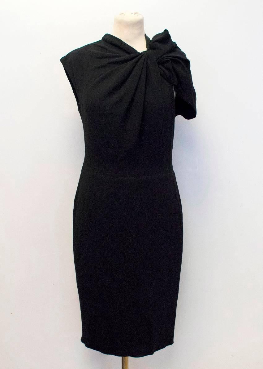 Lanvin Black Wool Blend Pencil Dress  In Good Condition In London, GB