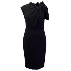 Lanvin Black Wool Blend Pencil Dress 
