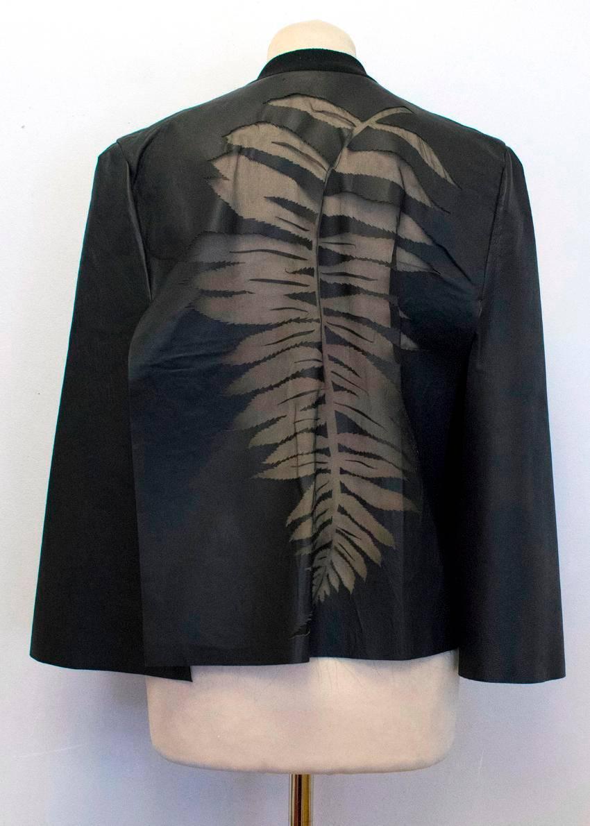 Vionnet Black Leather Cape with Sheer Detail  For Sale 5