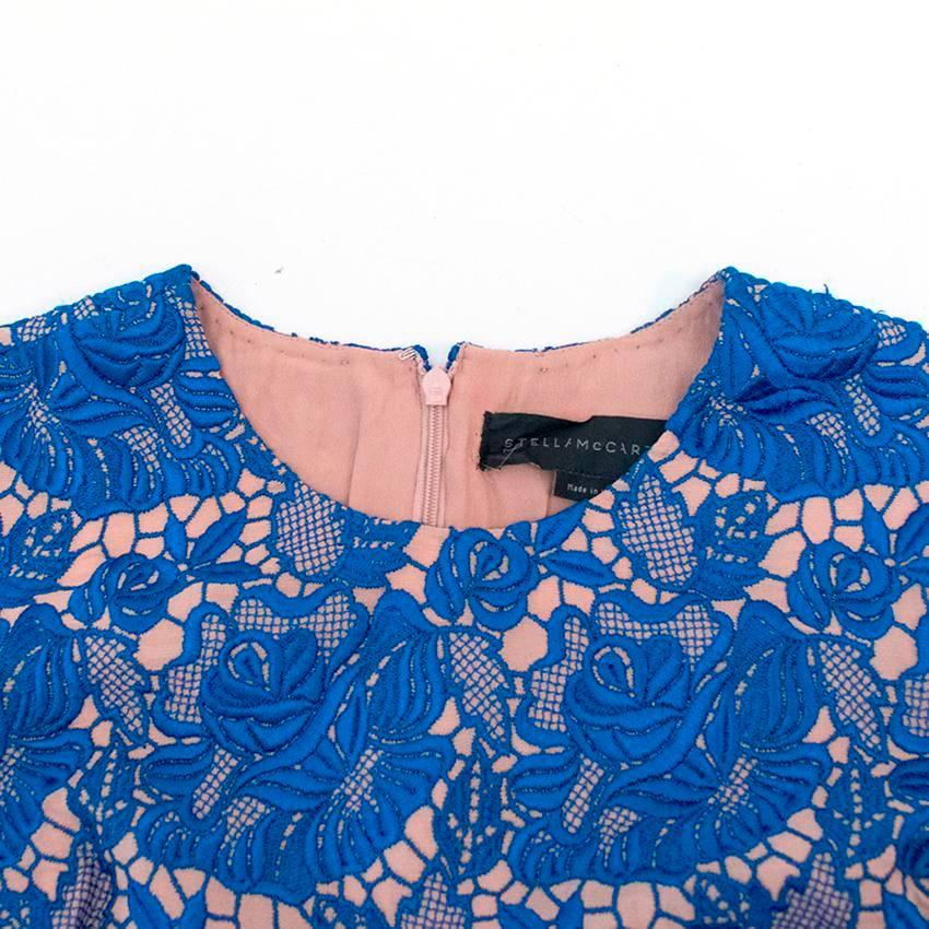 Women's Stella McCartney Blue Celia Guipure Lace and Crepe Dress  For Sale