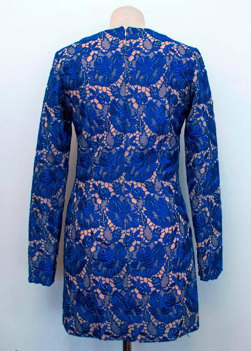 Stella McCartney Blue Celia Guipure Lace and Crepe Dress  For Sale 1
