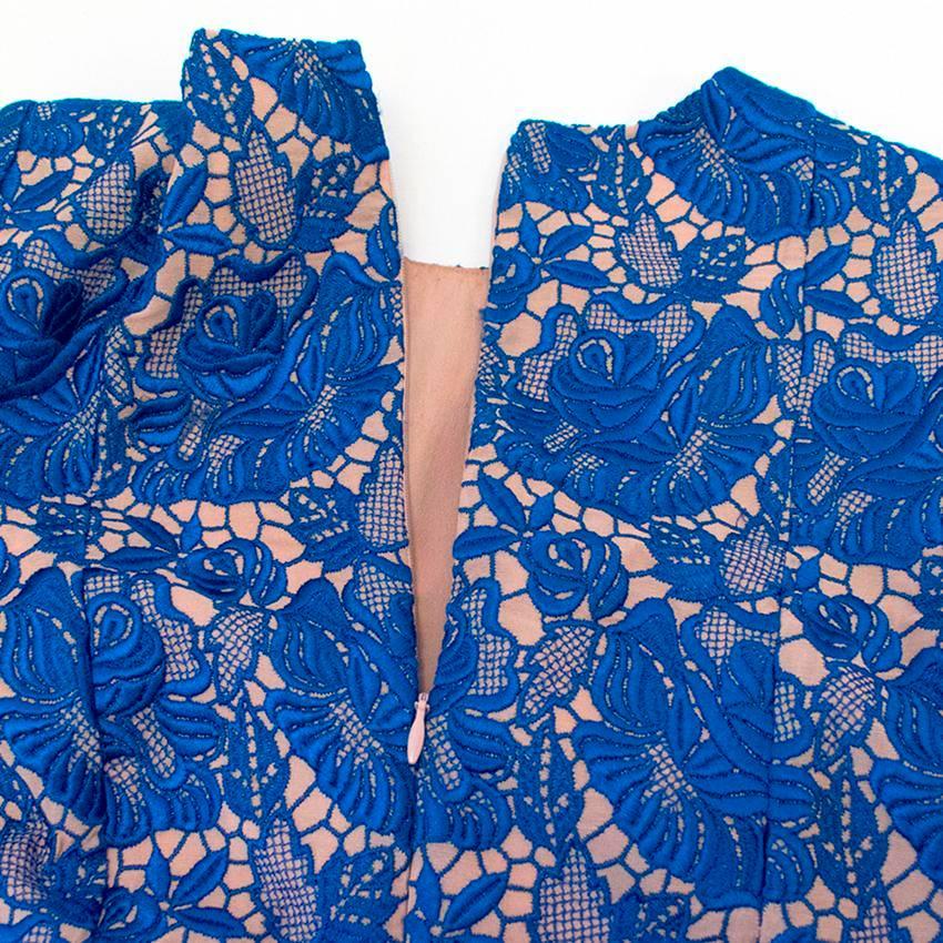 Stella McCartney Blue Celia Guipure Lace and Crepe Dress  For Sale 2