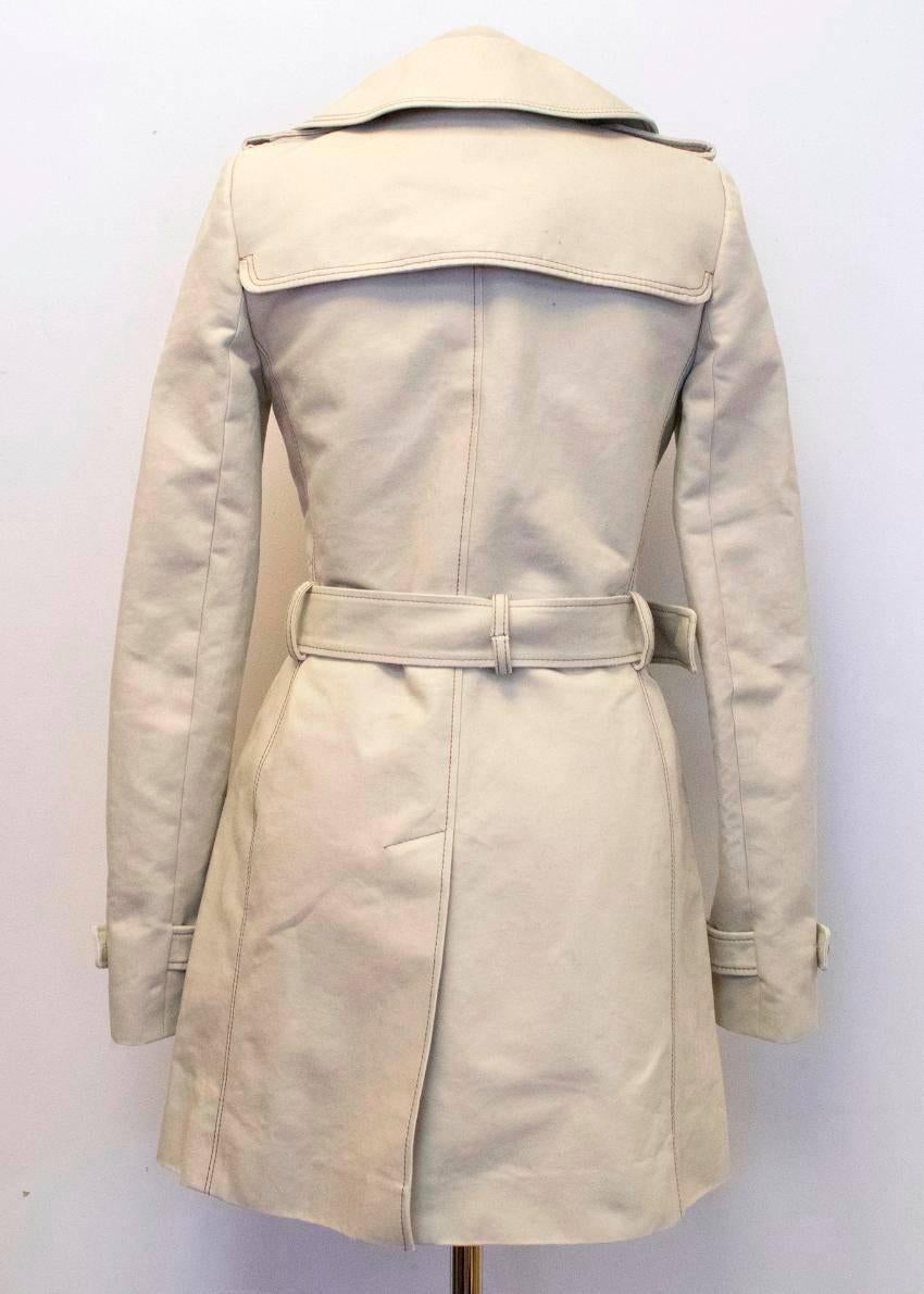Balenciaga Beige Trench Coat with Brown Stitching  For Sale 4
