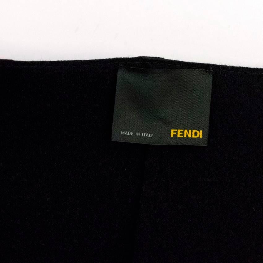 Fendi Black Leather Two Toned Coat US 6 For Sale 3