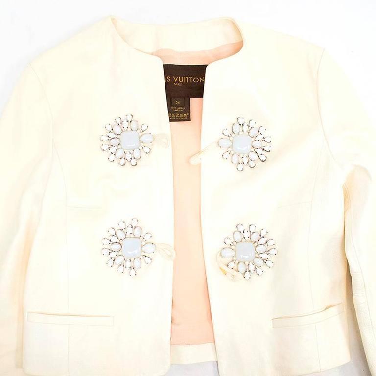 Louis Vuitton Off-White Leather Jacket For Sale at 1stdibs