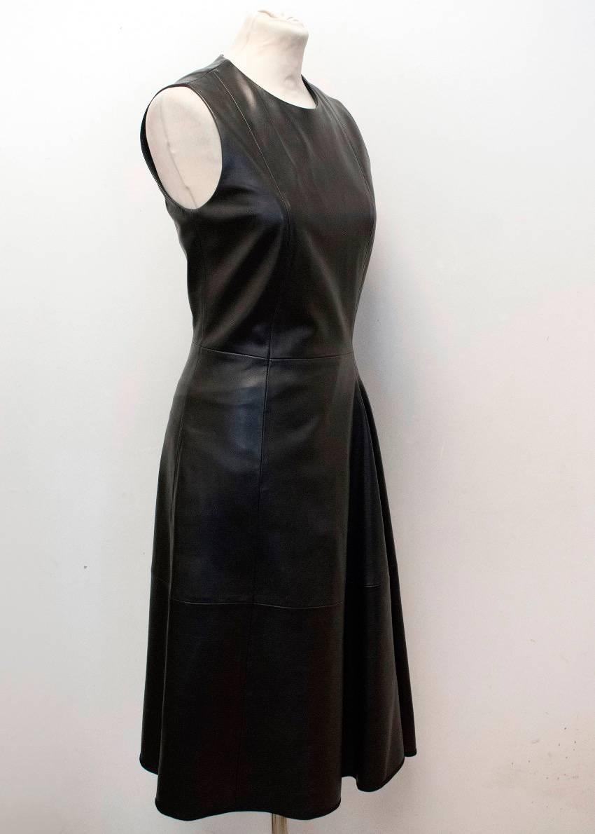 The Row Black Lambskin Dress For Sale 1