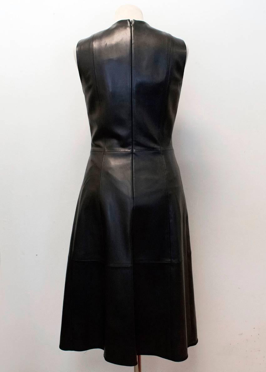 The Row Black Lambskin Dress For Sale 2