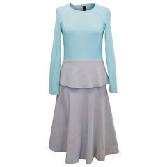 Roland Mouret Light Blue and Grey A-line Dress 11