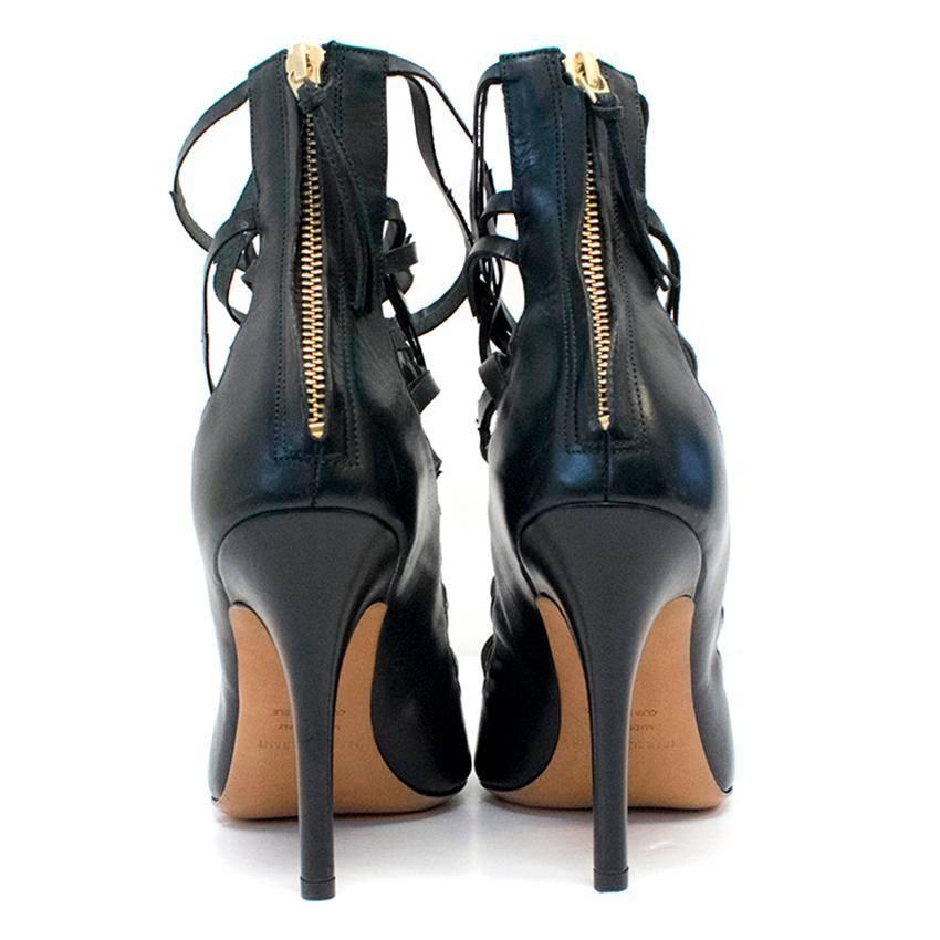 Isabel Marant Paw Black Leather Heeled Sandals For Sale 1