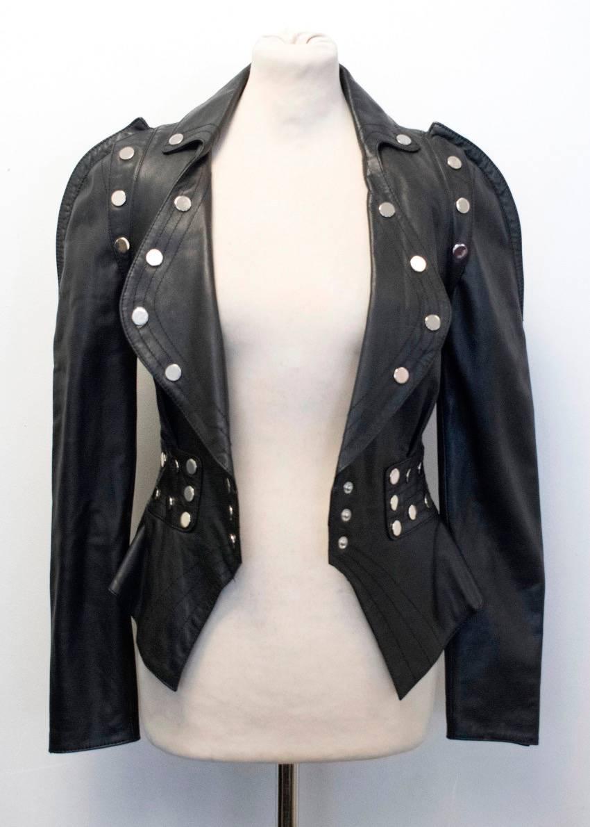  Temperley London Black Studded Leather Jacket  For Sale 2