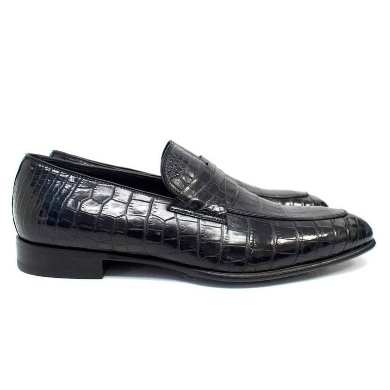 Tom Ford Black Crocodile Leather Loafers For Sale at 1stdibs