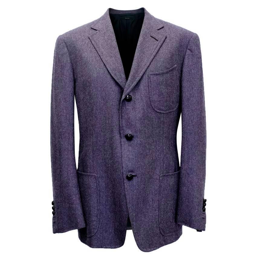 Tom Ford Men's Wool and Cashmere Blend Purple Blazer  For Sale