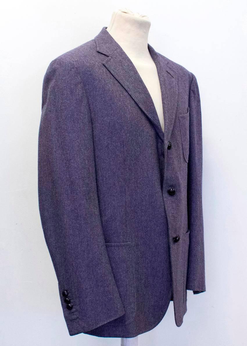 Tom Ford Men's Wool and Cashmere Blend Purple Blazer  For Sale 5