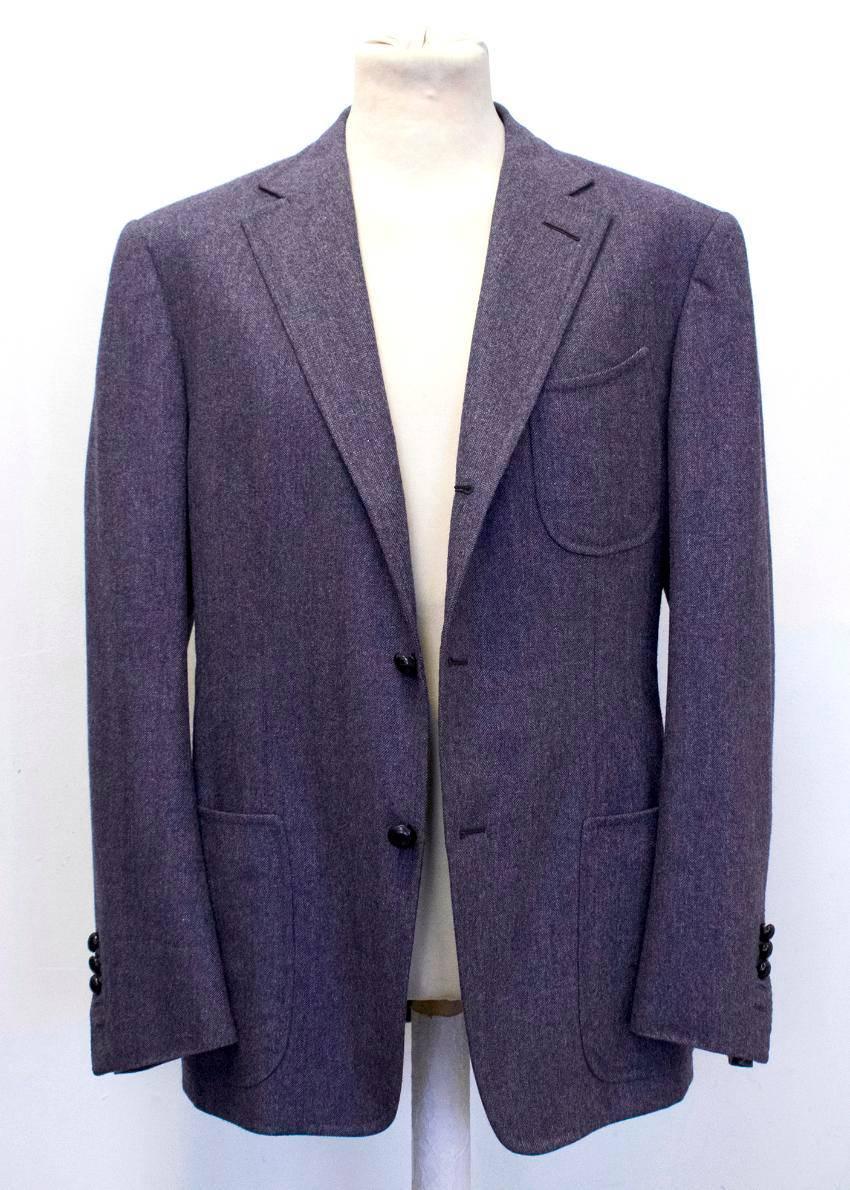 Tom Ford Men's Wool and Cashmere Blend Purple Blazer  In New Condition For Sale In London, GB