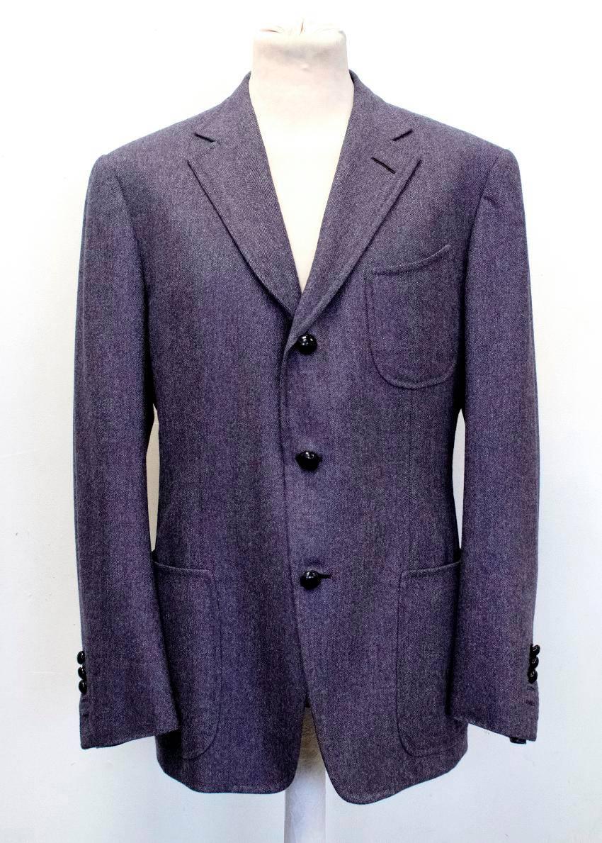 Tom Ford Men's Wool and Cashmere Blend Purple Blazer  For Sale 2