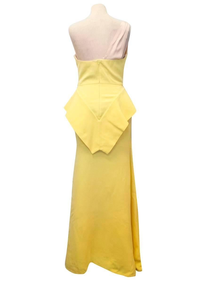 one shoulder yellow dress