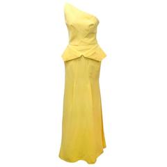Roland Mouret One Shoulder Yellow Gown