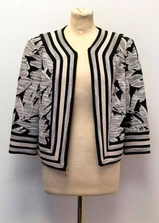 St. John Cream and Black Box Jacket For Sale at 1stDibs