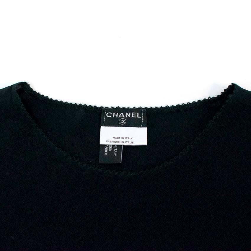 Women's Chanel Black Sheer Lace Short Sleeves Top  For Sale