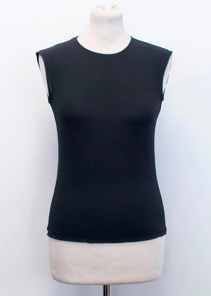 Chanel Black Sheer Lace Short Sleeves Top  For Sale 3